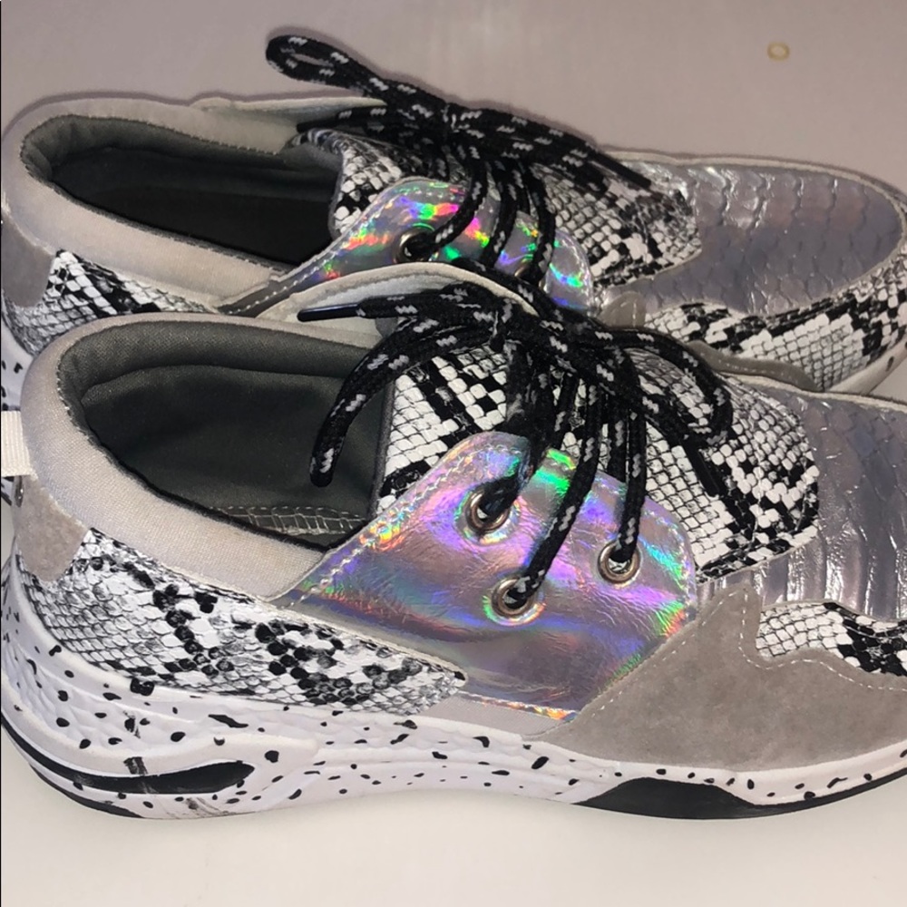Snakeskin Reflective Sneakers